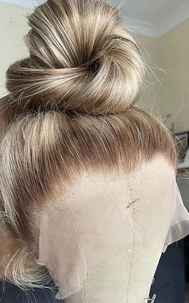 180% Density Brown To Blonde 360 Straight Wigs Human Hair Pre Plucked Full End 360 Lace Front Wigs Ombre Highlight Ash Blonde Human Hair Wig with Baby Hair HD Transparent Lace Brazilian Wig 22Inch