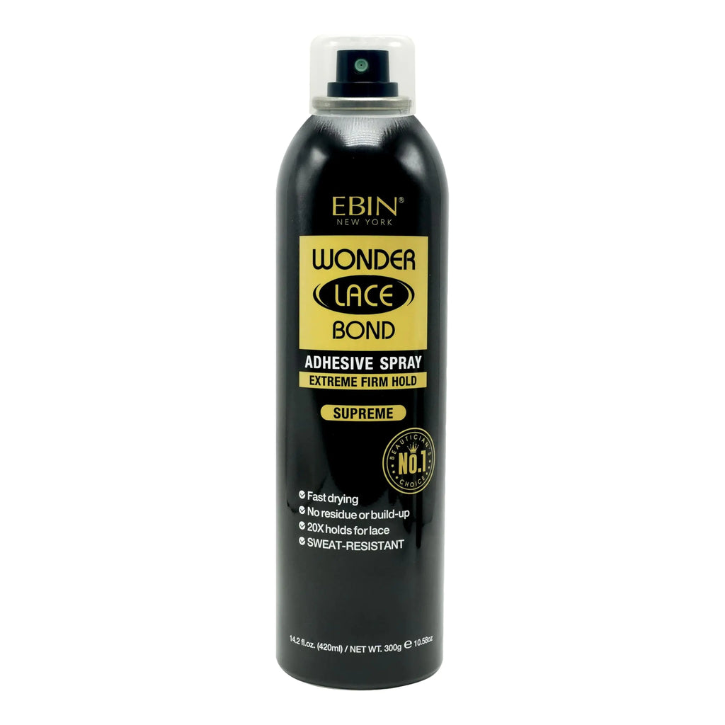 Wonder Lace Bond Adhesive Spray - Supreme 14.2fl.oz./420ml | Fast Drying No Residue Long Lasting Formula with Protecting Edges Lace Front Wig Bond